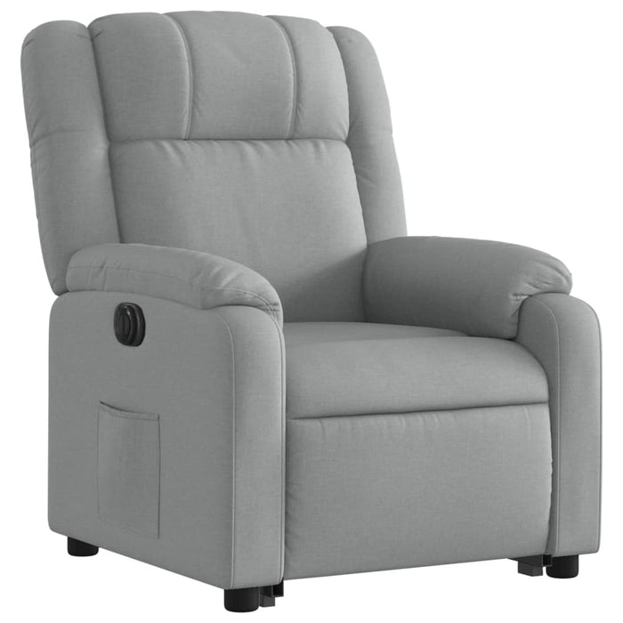 Fotoliu electric rabatabil cu ridicare, gri deschis, textil - WALTI WALTI