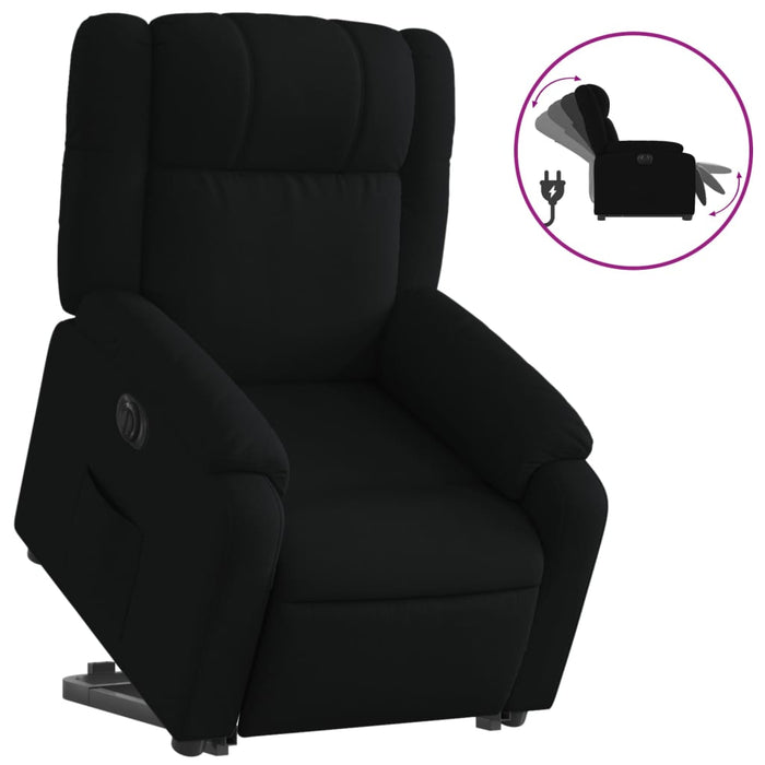 Fotoliu electric rabatabil cu ridicare, negru, textil - WALTI WALTI