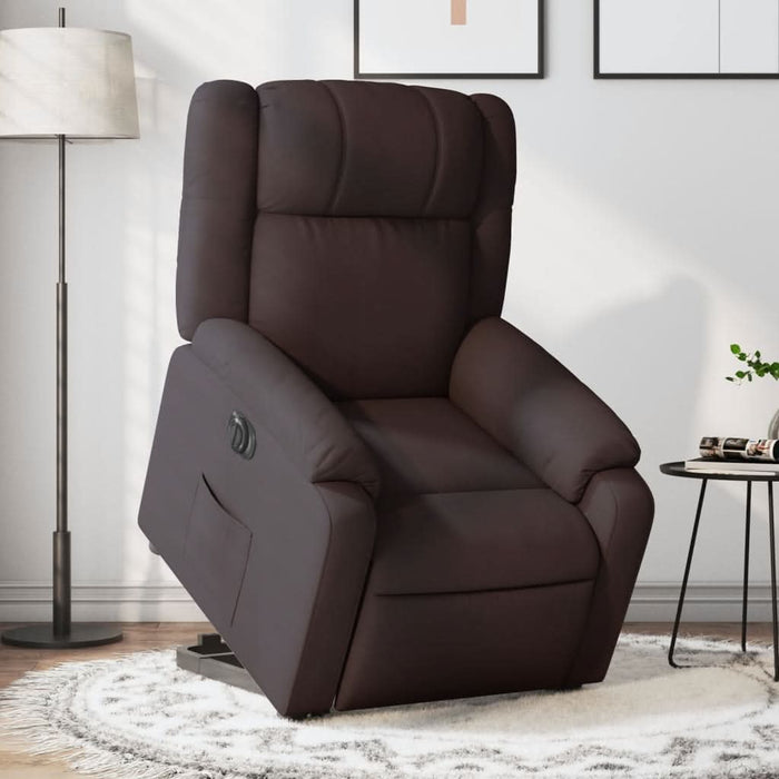 Fotoliu electric rabatabil cu ridicare, maro închis, textil - WALTI WALTI