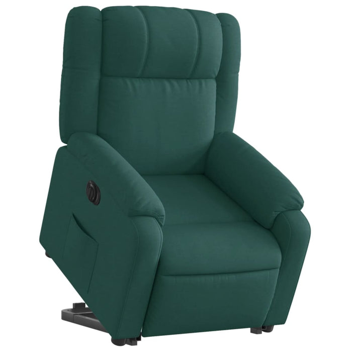 Fotoliu electric rabatabil cu ridicare, verde închis, textil - WALTI WALTI