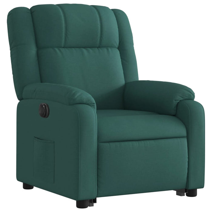 Fotoliu electric rabatabil cu ridicare, verde închis, textil - WALTI WALTI
