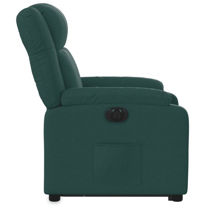 Fotoliu electric rabatabil cu ridicare, verde închis, textil - WALTI WALTI
