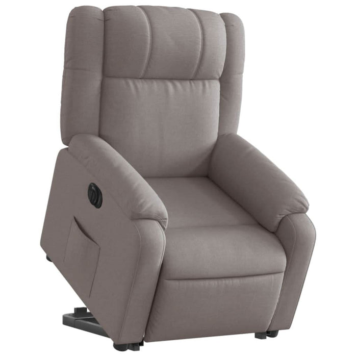 Fotoliu electric rabatabil cu ridicare, gri taupe, textil - WALTI WALTI