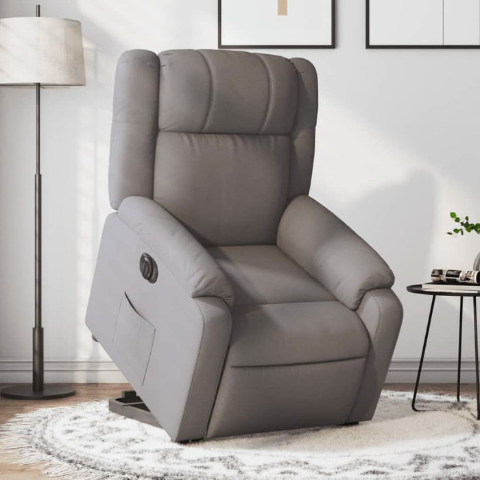 Fotoliu electric rabatabil cu ridicare, gri taupe, textil - WALTI WALTI