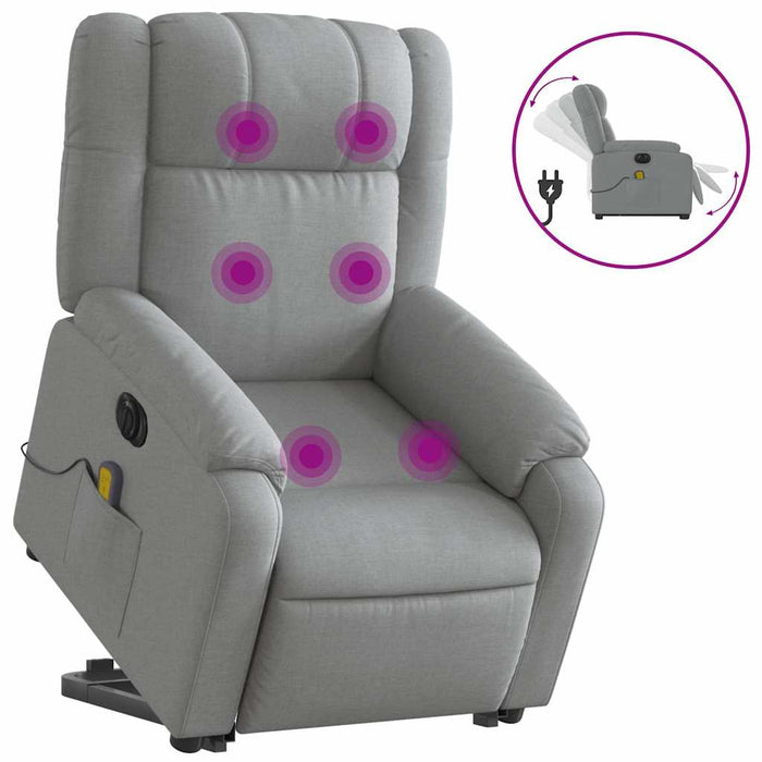 Fotoliu electric masaj rabatabil cu ridicare, gri închis textil - WALTI WALTI