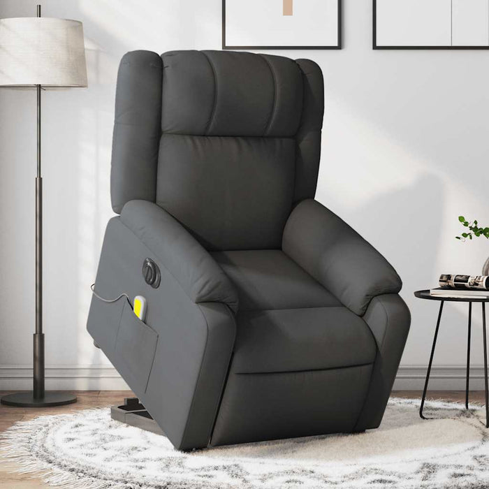 Fotoliu electric masaj rabatabil cu ridicare, gri închis textil - WALTI WALTI