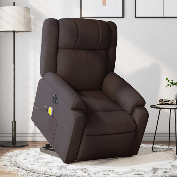 Fotoliu electric masaj rabatabil cu ridicare maro închis textil WALTI