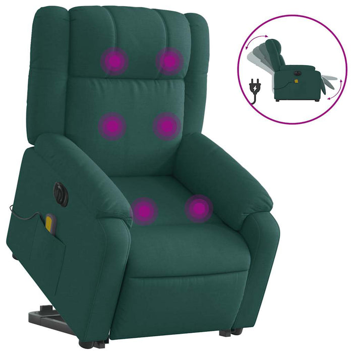 Fotoliu electric masaj rabatabil / ridicare verde închis textil - WALTI WALTI