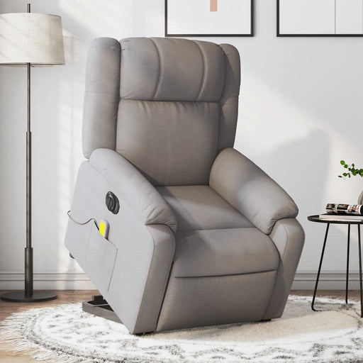 Fotoliu electric masaj rabatabil cu ridicare, gri taupe, textil - WALTI WALTI