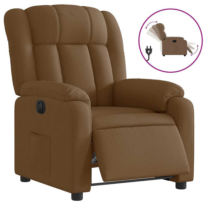 Fotoliu rabatabil electric, maro, material textil WALTI