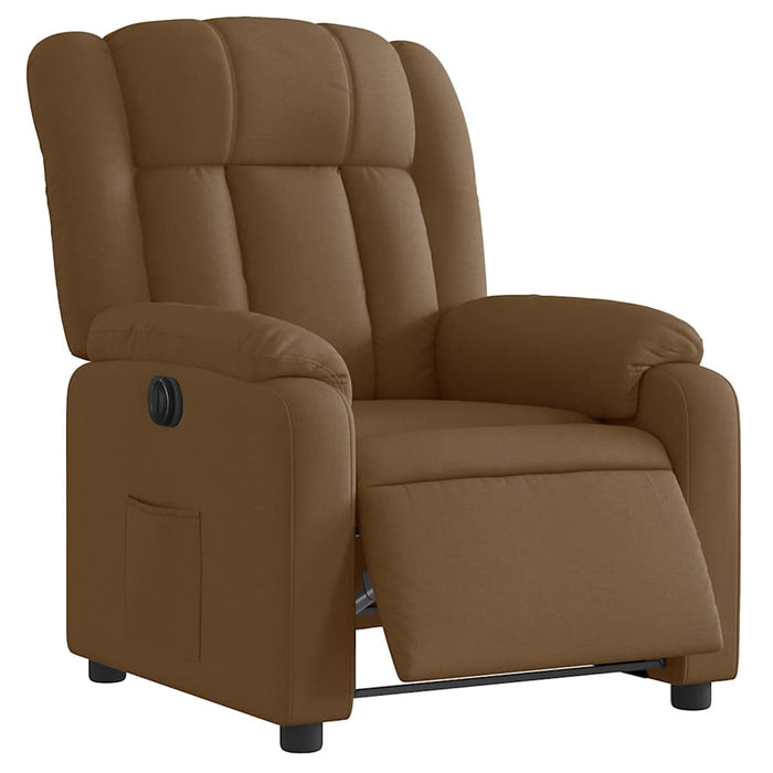 Fotoliu rabatabil electric, maro, material textil WALTI
