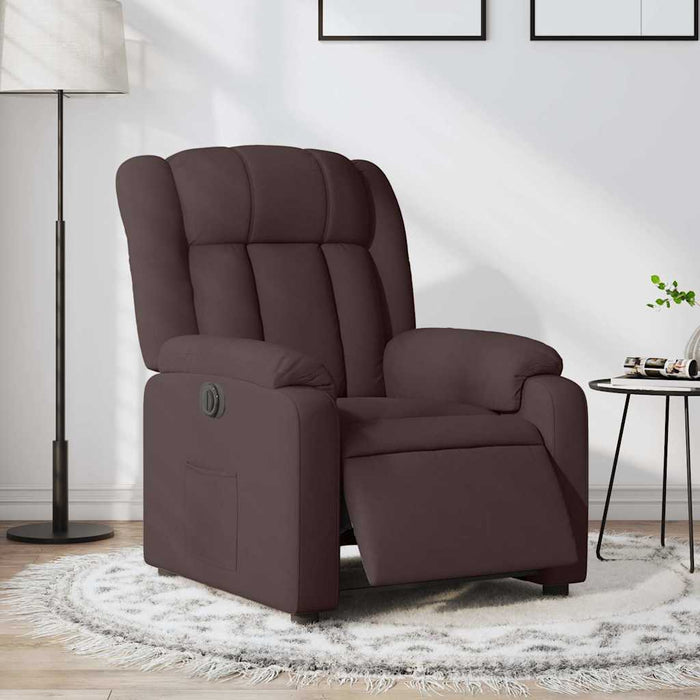 Fotoliu rabatabil electric, maro închis, material textil - WALTI WALTI