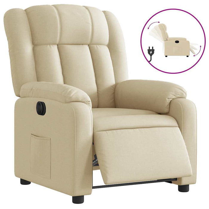 Fotoliu rabatabil electric, crem, material textil - WALTI WALTI