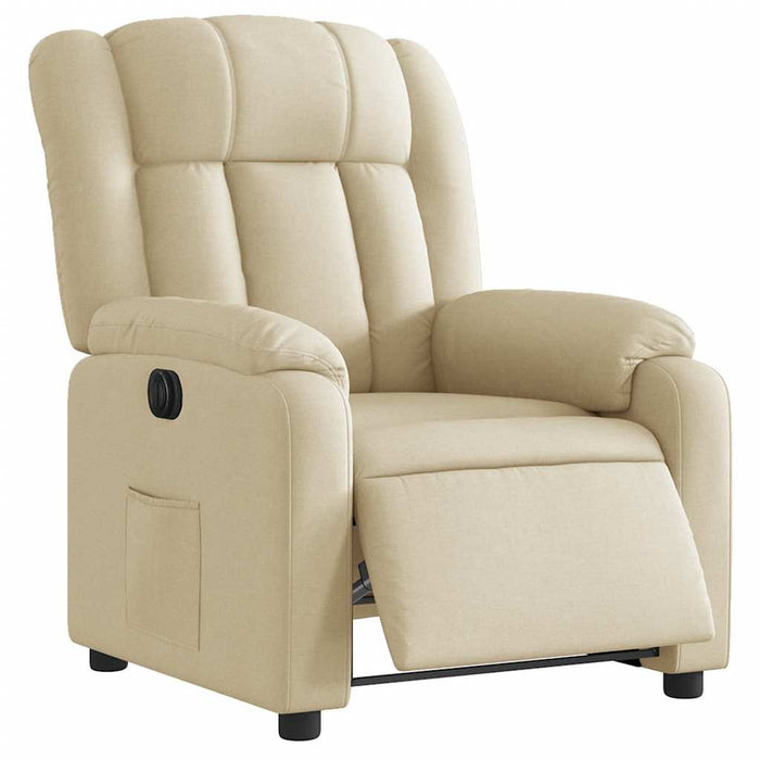 Fotoliu rabatabil electric, crem, material textil - WALTI WALTI