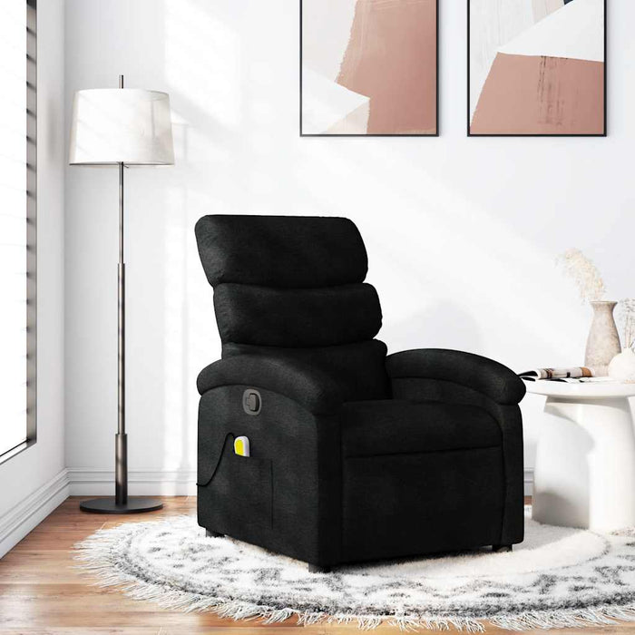 Fotoliu reclinabil cu masaj, material textil negru - WALTI WALTI