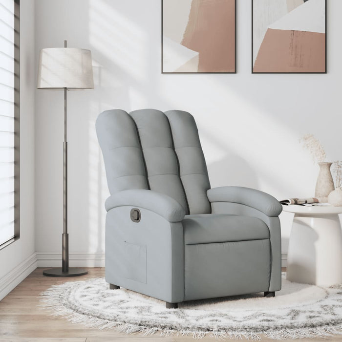 Fotoliu rabatabil gri deschis, material textil WALTI