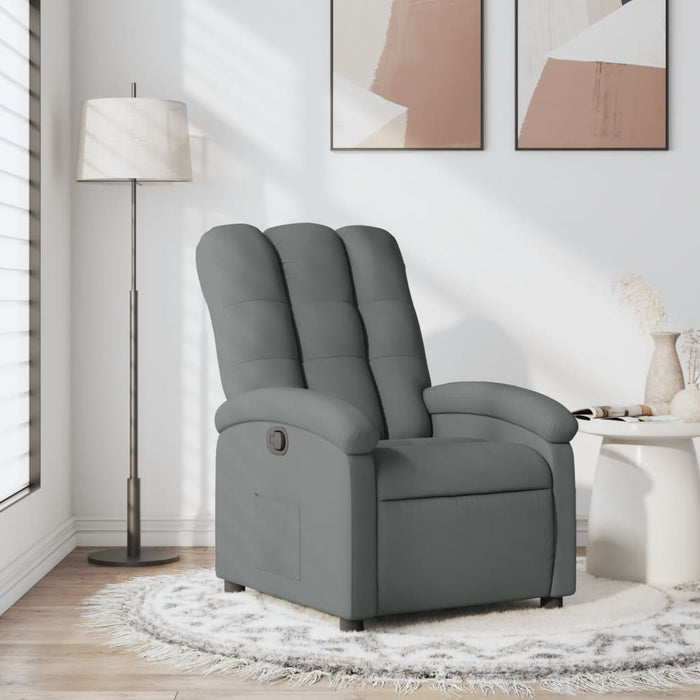 Fotoliu rabatabil gri închis, material textil WALTI