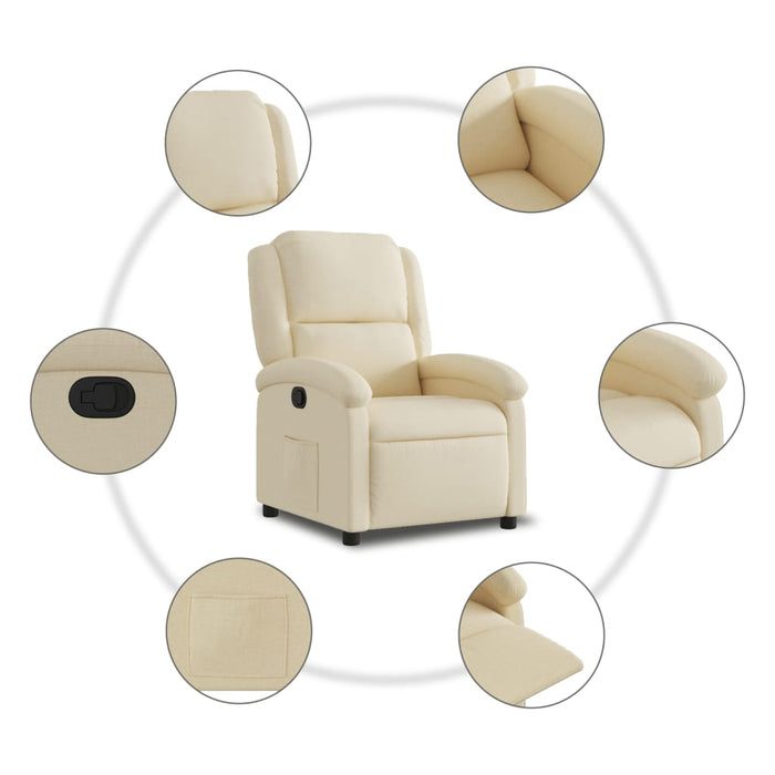 Fotoliu rabatabil, material textil crem - WALTI WALTI