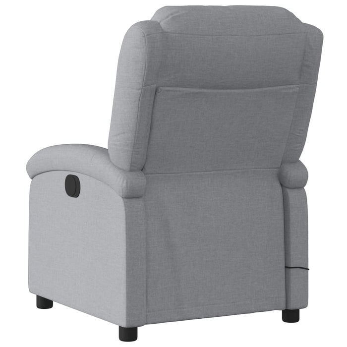 Fotoliu reclinabil cu masaj, gri deschis, material textil - WALTI WALTI