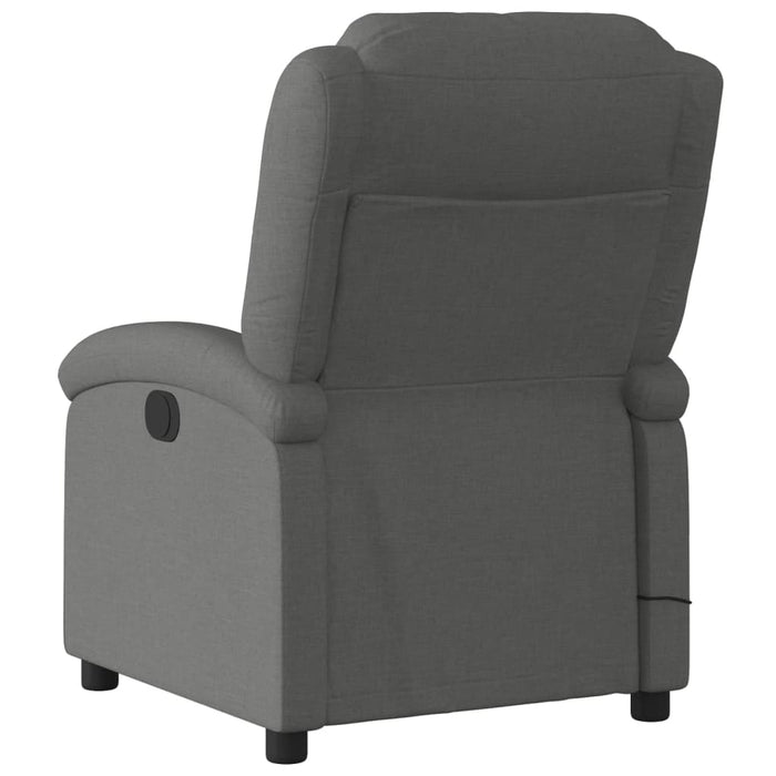 Fotoliu reclinabil cu masaj, gri închis, material textil WALTI