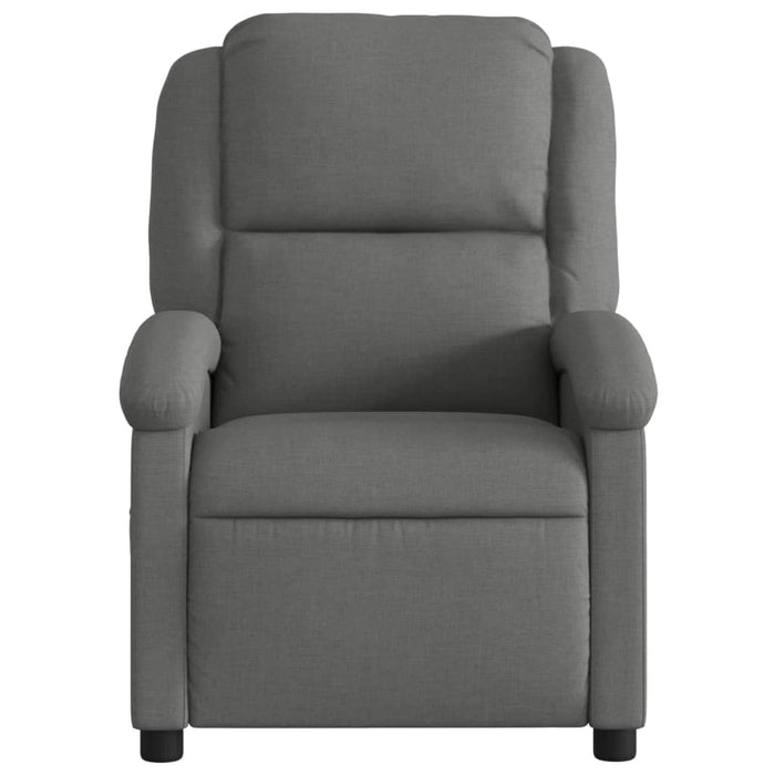 Fotoliu reclinabil cu masaj, gri închis, material textil WALTI