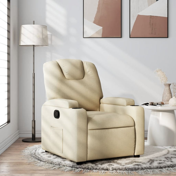 Fotoliu rabatabil, material textil crem - WALTI WALTI