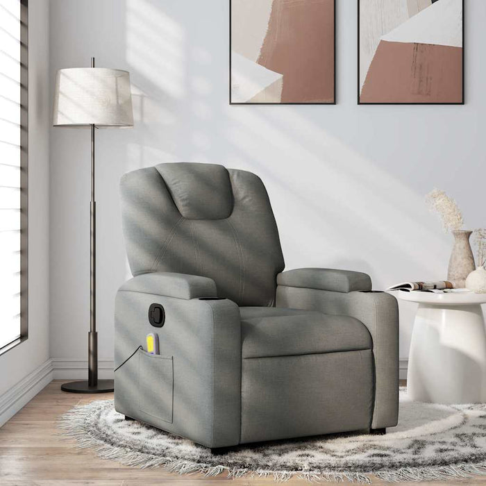 Fotoliu reclinabil cu masaj, gri închis, material textil - WALTI WALTI