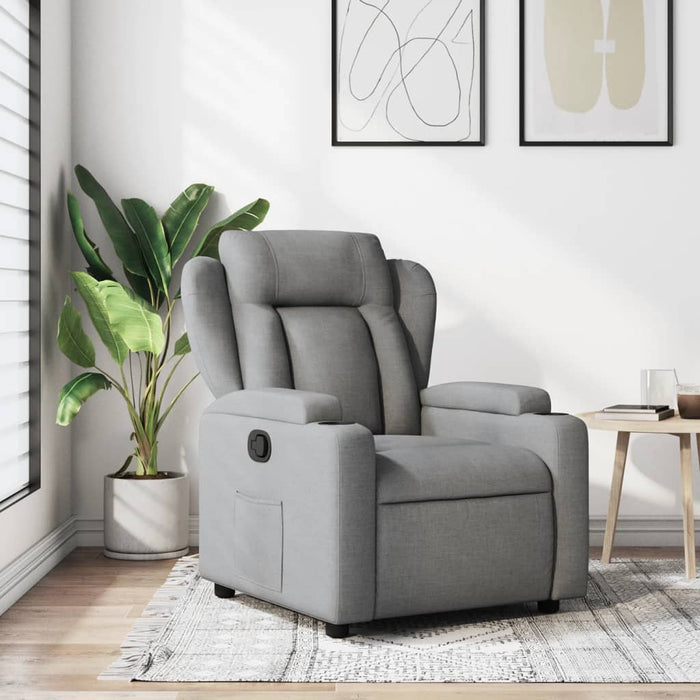 Fotoliu rabatabil gri deschis, material textil WALTI