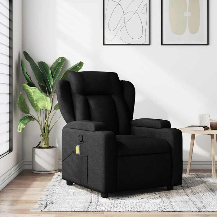 Fotoliu reclinabil cu masaj, material textil negru - WALTI WALTI