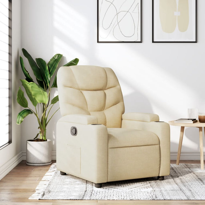 Fotoliu rabatabil, material textil crem - WALTI WALTI