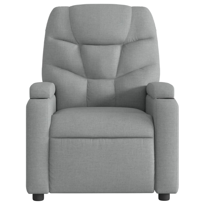 Fotoliu reclinabil cu masaj, gri deschis, material textil - WALTI WALTI