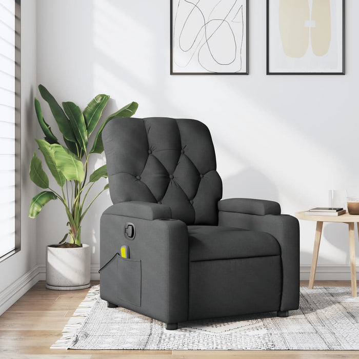 Fotoliu reclinabil cu masaj, gri închis, material textil - WALTI WALTI