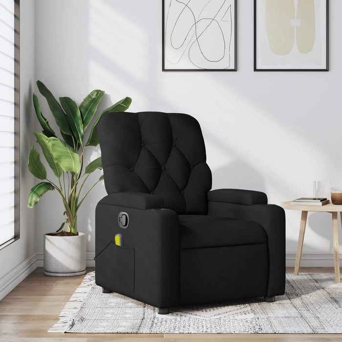 Fotoliu reclinabil cu masaj, material textil negru - WALTI WALTI