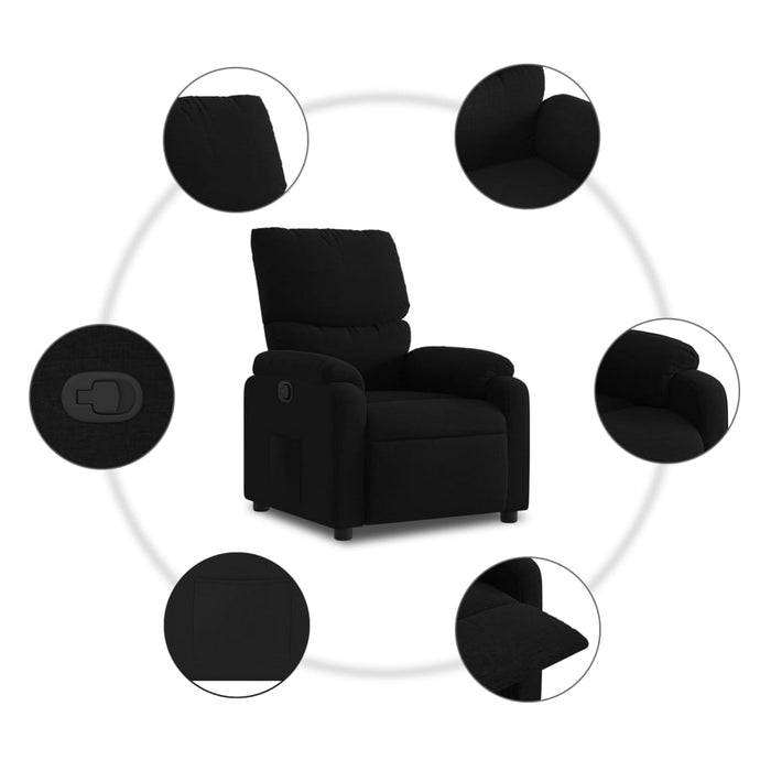 Fotoliu rabatabil din material textil negru - WALTI WALTI