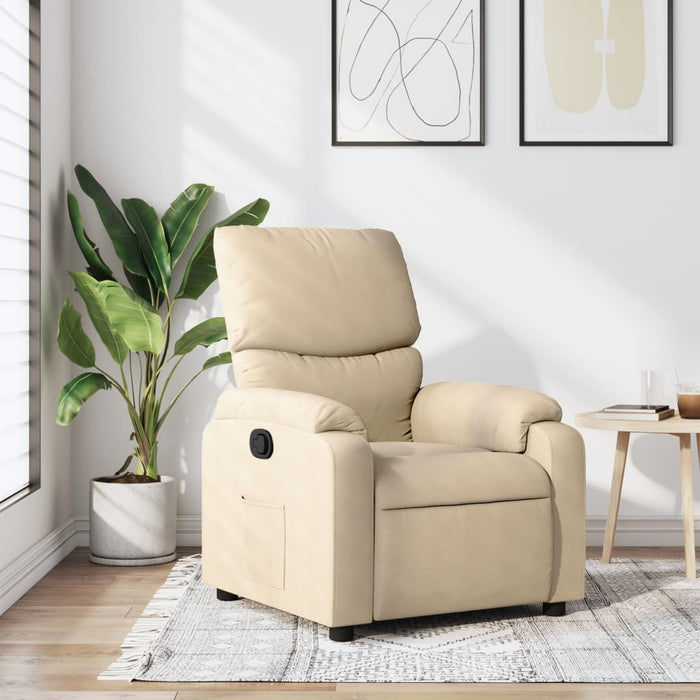 Fotoliu rabatabil, material textil crem - WALTI WALTI