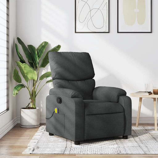 Fotoliu reclinabil cu masaj, gri închis, material textil - WALTI WALTI