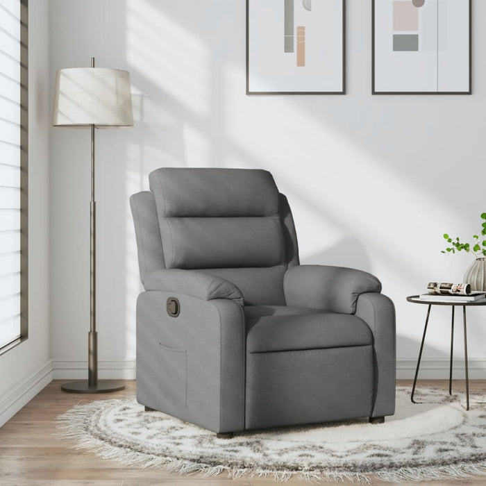 Fotoliu rabatabil gri închis, material textil WALTI