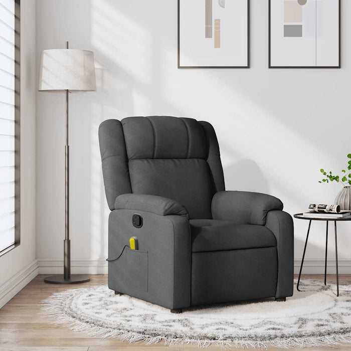 Fotoliu reclinabil cu masaj, gri închis, material textil - WALTI WALTI