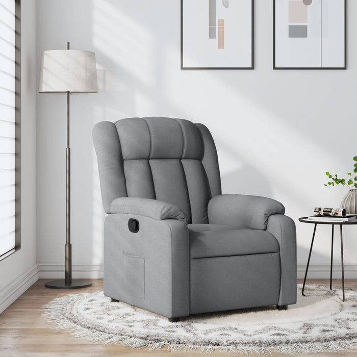 Fotoliu rabatabil gri deschis, material textil WALTI