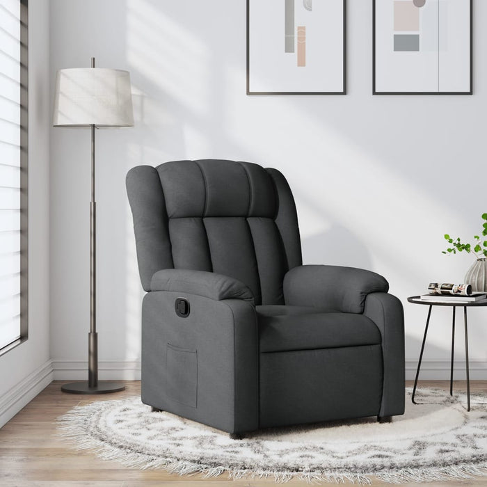Fotoliu rabatabil gri închis, material textil WALTI