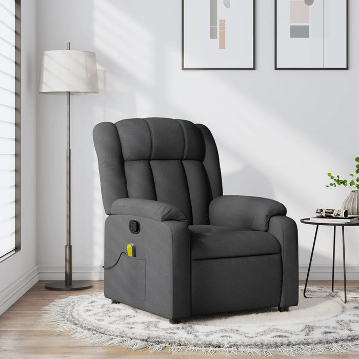 Fotoliu reclinabil cu masaj, gri închis, material textil - WALTI WALTI