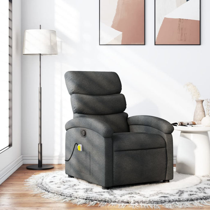 Fotoliu reclinabil cu masaj, gri închis, material textil - WALTI WALTI