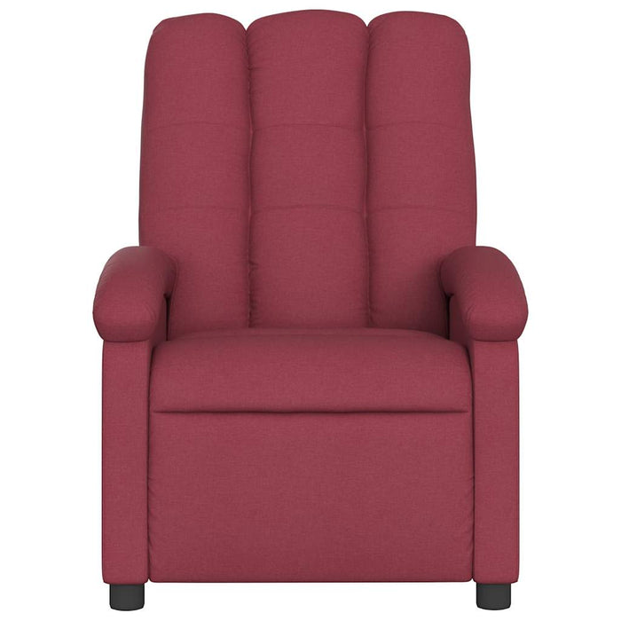 Fotoliu reclinabil cu masaj, material textil roșu vin - WALTI WALTI