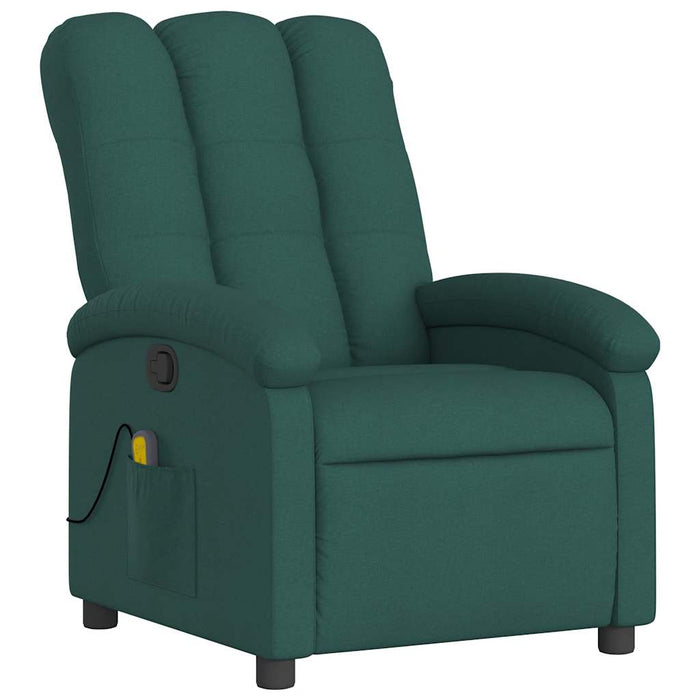 Fotoliu reclinabil cu masaj, verde închis, material textil - WALTI WALTI