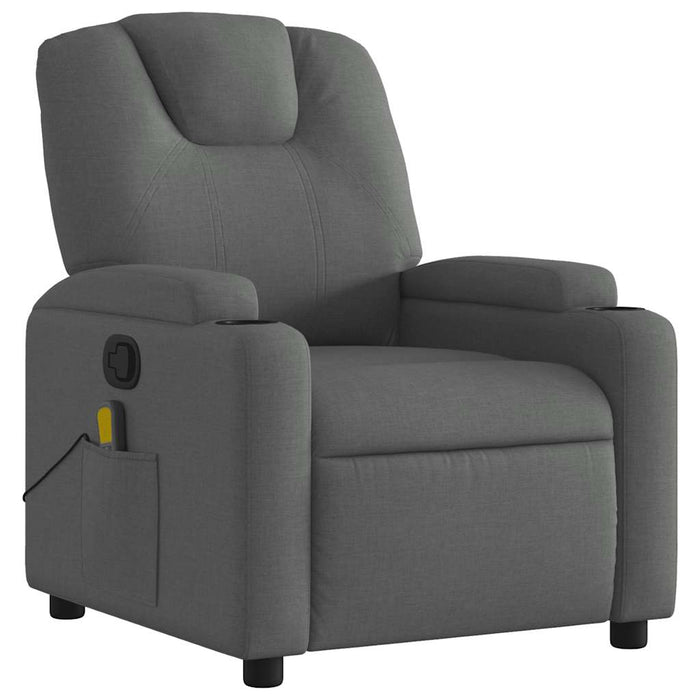 Fotoliu reclinabil cu masaj, gri închis, material textil - WALTI WALTI