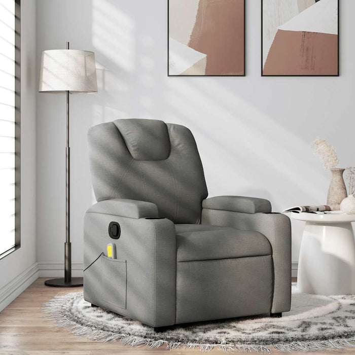 Fotoliu reclinabil cu masaj, gri închis, material textil - WALTI WALTI