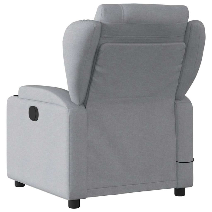 Fotoliu reclinabil cu masaj, gri deschis, material textil - WALTI WALTI
