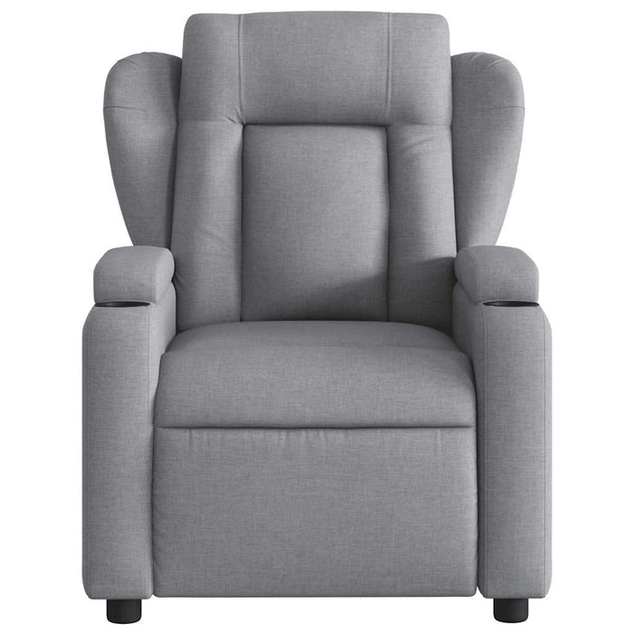 Fotoliu reclinabil cu masaj, gri deschis, material textil - WALTI WALTI