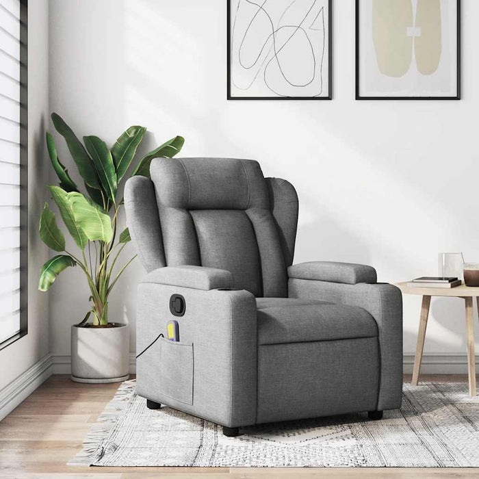 Fotoliu reclinabil cu masaj, gri închis, material textil - WALTI WALTI