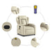Fotoliu de masaj reclinabil, piele ecologică, crem - WALTI WALTI